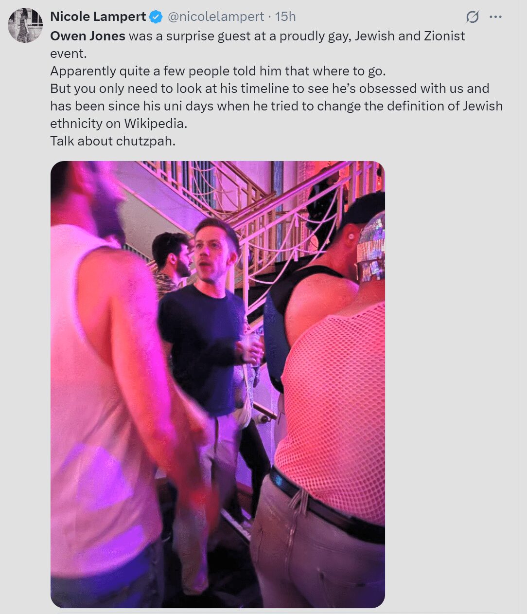 Read more about the article Israel-Hater Owen Jones Roasted For Attending ‘Zionist’ Buttmitzvah